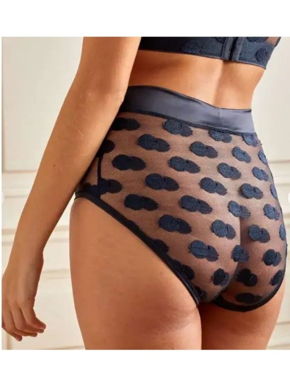 ERES AUTOMNE SATIN TRIMMED POLKA DOT LACE BRIEFS SOIR DE LUNE BRIEF SIZE 38 /US6